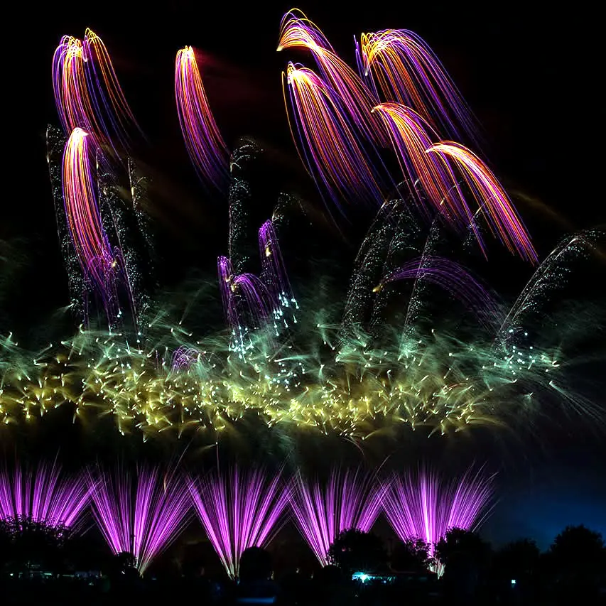 Pyromusical firework display fired to music